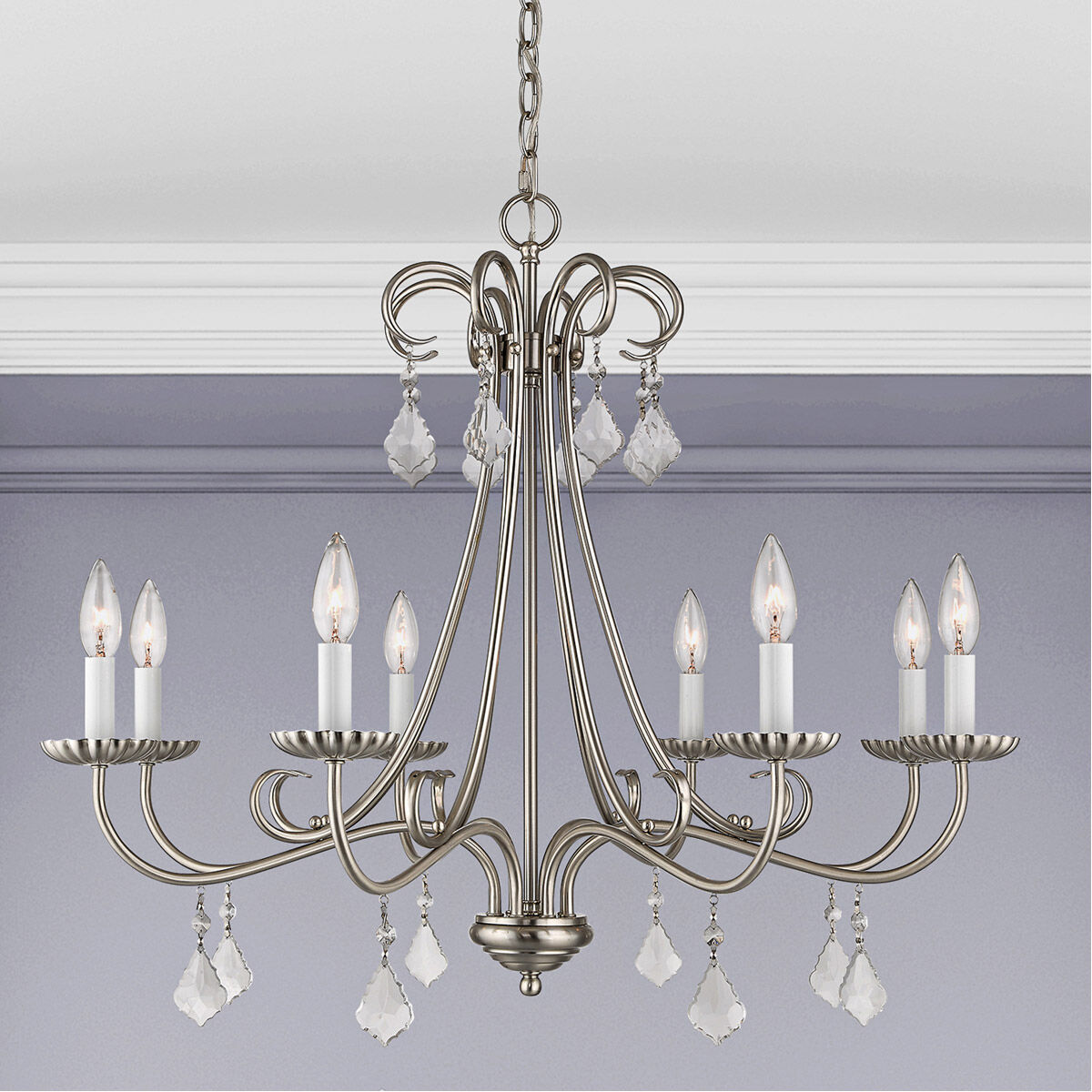 Daphne 8 Light 29.75 inch Brushed Nickel Chandelier Ceiling Light