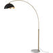 Luna Bella 92 inch 14 watt Weathered Brass and White Arc Floor Lamp Portable Light in Matte Black and Gold Steel