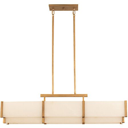 Orleans 5 Light 44.38 inch Distressed Gold Linear Chandelier Ceiling Light