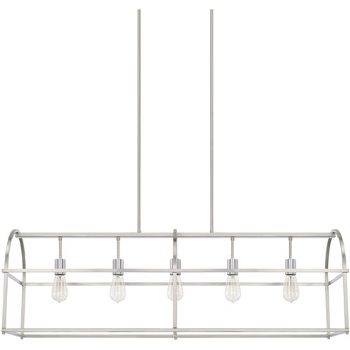 Elijah 5 Light 45.75 inch Brushed Nickel Island Ceiling Light