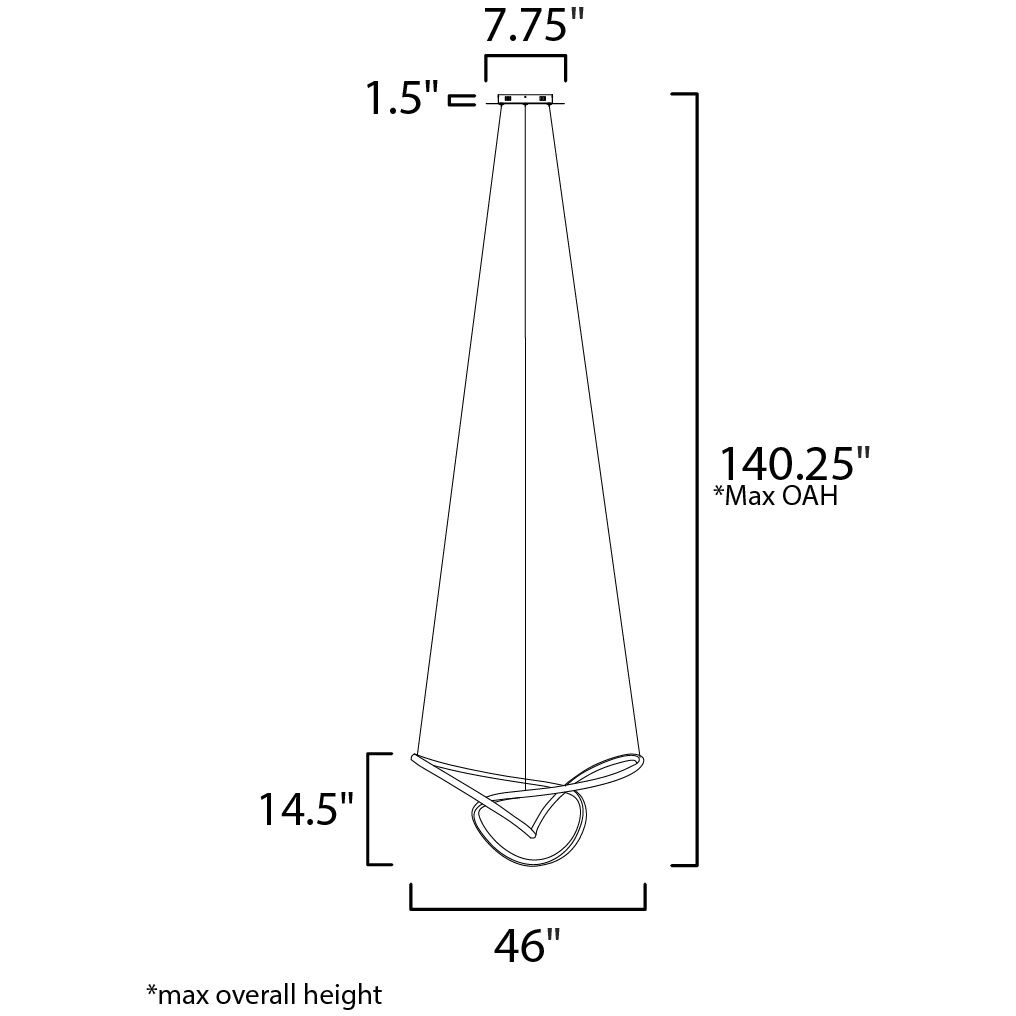 Perpetual LED 27.25 inch Black Chrome Single Pendant Ceiling Light