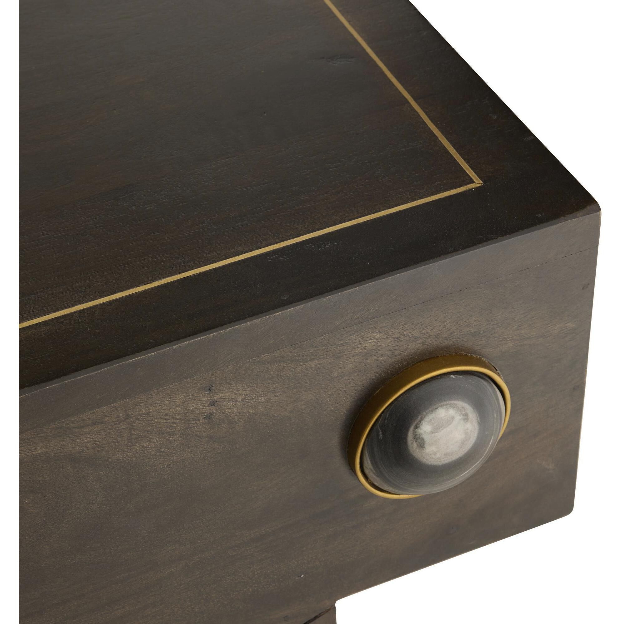 Cairo 62 X 17 inch Umber and Bengal with Antique Brass Console Table