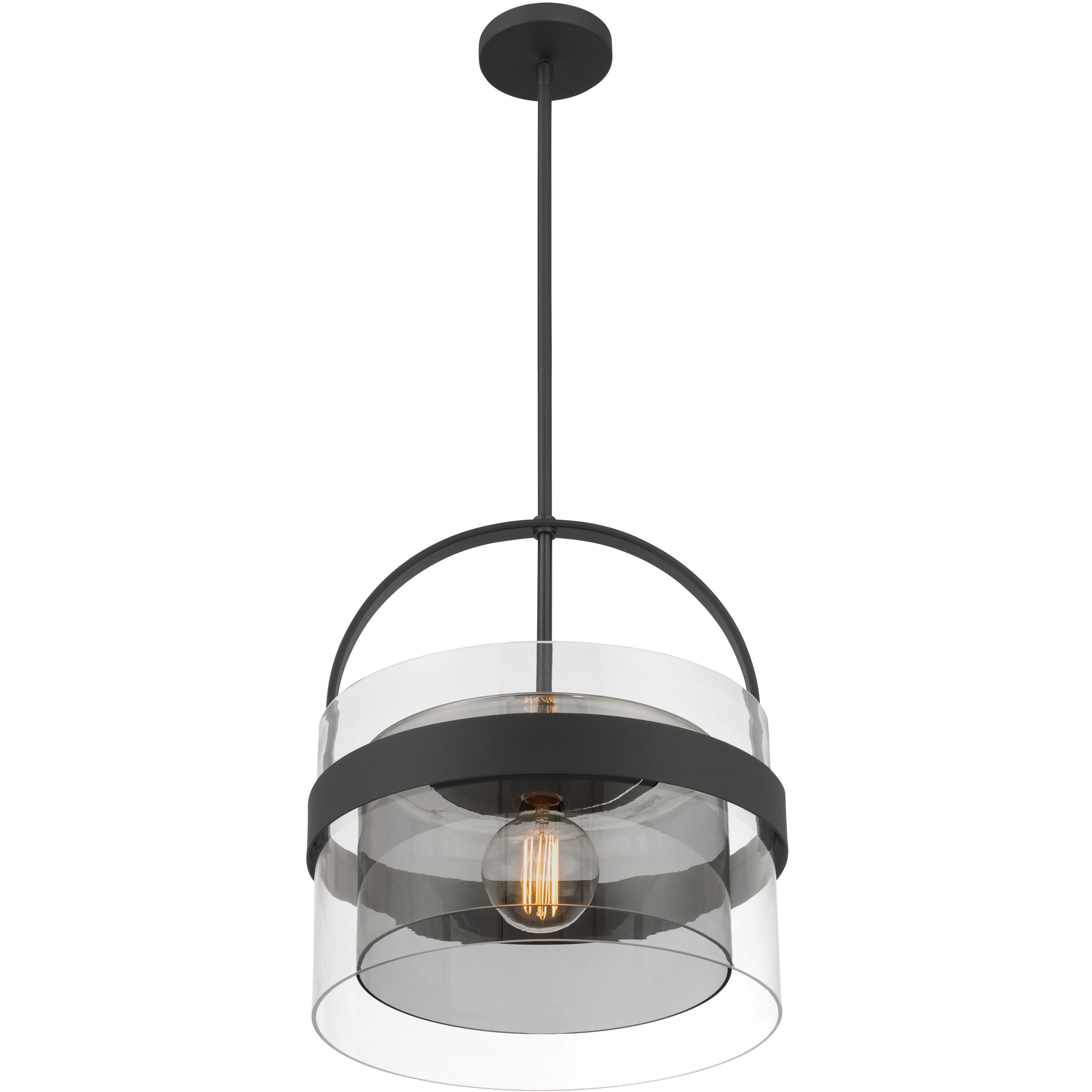 Ravik 1 Light 15.5 inch Dark Matte Black Convertible Pendant/Semi-Flush Mount Ceiling Light