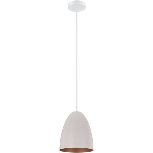 Sarabia 1 Light 7.48 inch Matte White and Pastel Apricot and Copper Pendant Ceiling Light