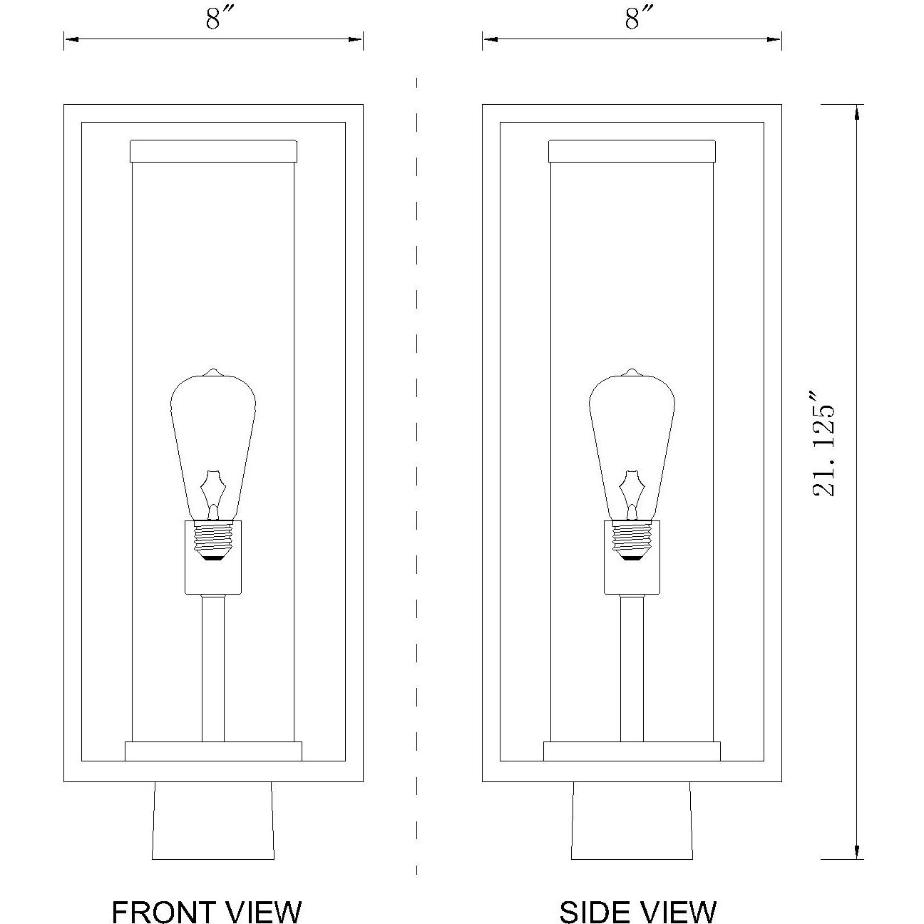 Dunbroch 1 Light 20.25 inch Black Outdoor Post Mount Fixture