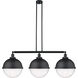 Franklin Restoration Hampden LED 45.38 inch Matte Black Island Light Ceiling Light in Seedy Glass