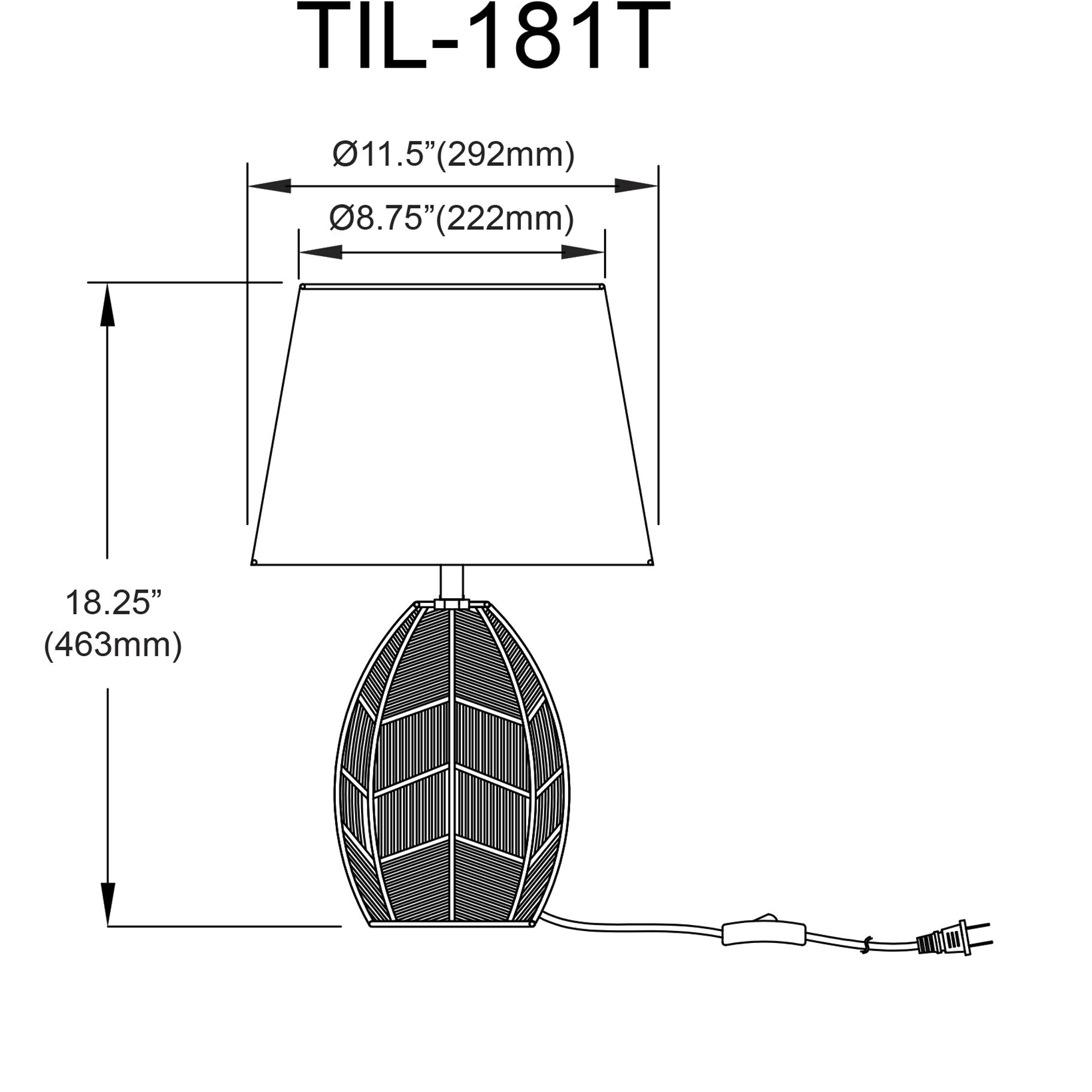 Tillie 18.25 inch 60 watt Matte Black Table Lamp Portable Light