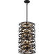 Vortic Flow 6 Light 14 inch Dark Bronze/Mosaic Gold Pendant Ceiling Light