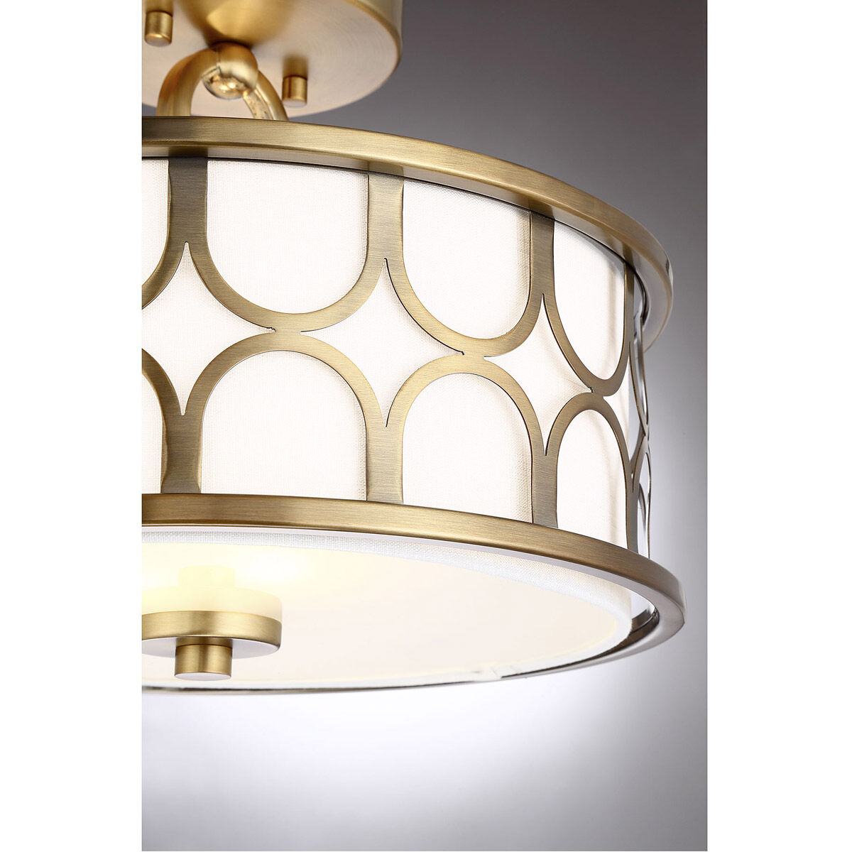 Meridian Msemi Two Light Semi Flush Mount Natural Brass M60015NB