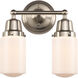 Aditi Dover 2 Light 12.5 inch Brushed Satin Nickel Bath Vanity Light Wall Light, Aditi