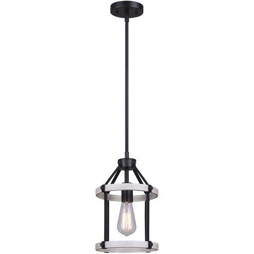 Joelle 1 Light 9 inch Matte Black/Brushed Grey Pendant Ceiling Light