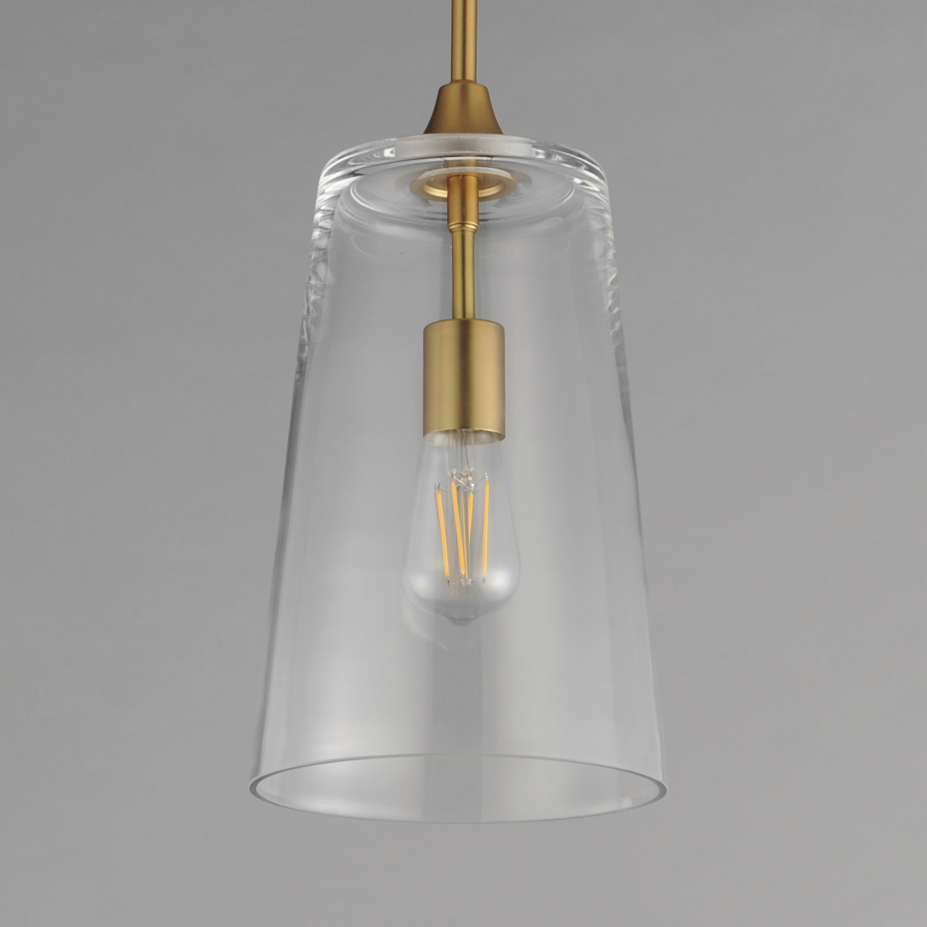 Hudson 1 Light 7.75 inch Natural Aged Brass Single Pendant Ceiling Light in Clear