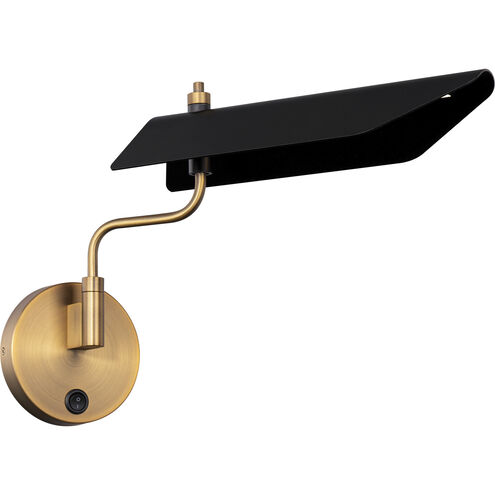 Loyd 11 inch Black Aged Brass Reading Light Portable Light