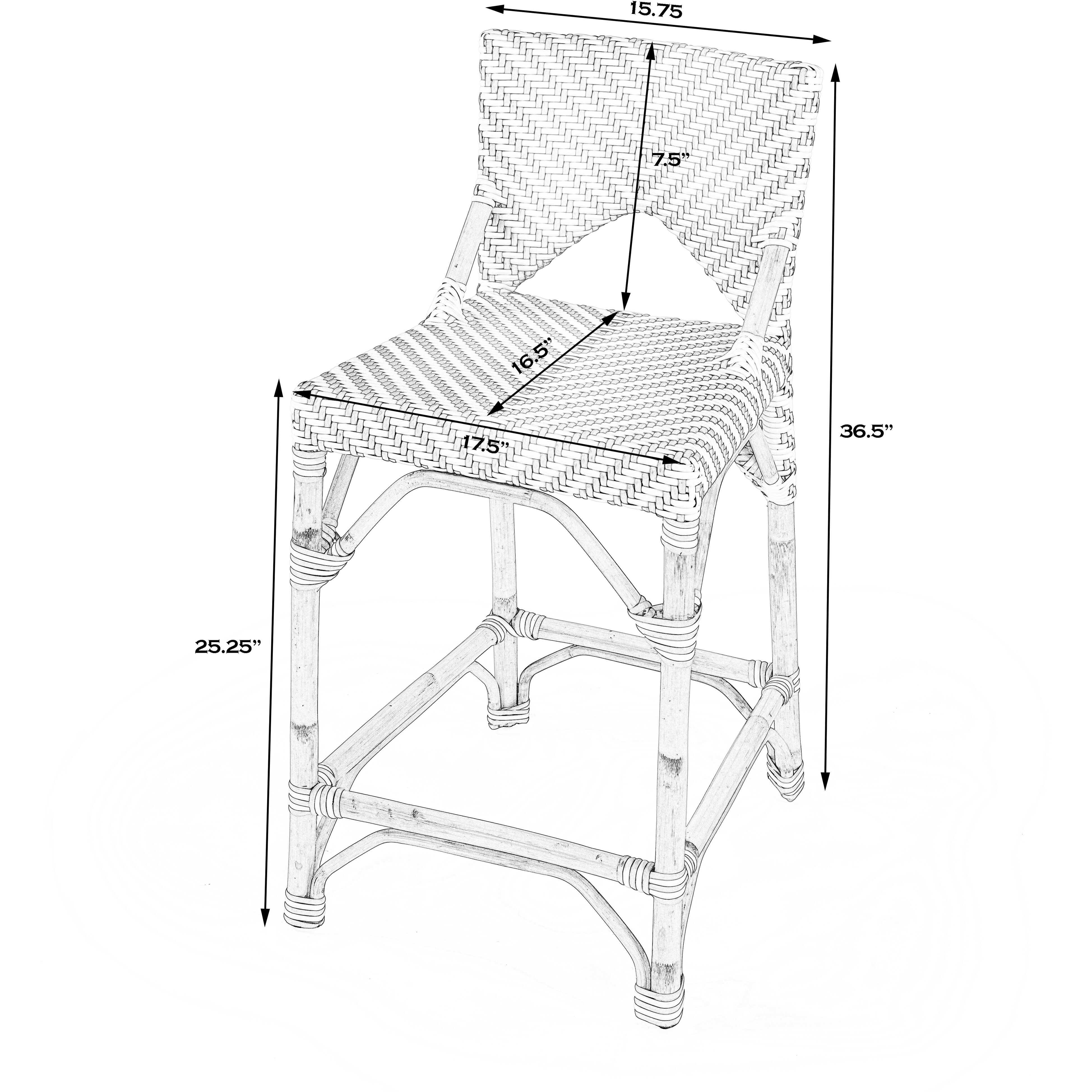 Creanly Rattan 25" Counter Stool in Gray