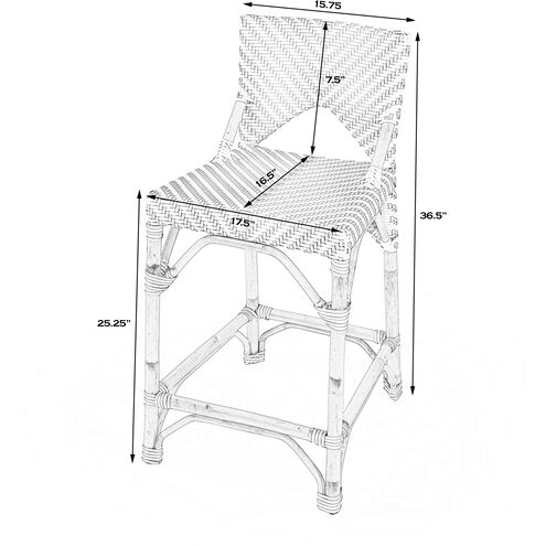Creanly Rattan 25" Counter Stool in Gray