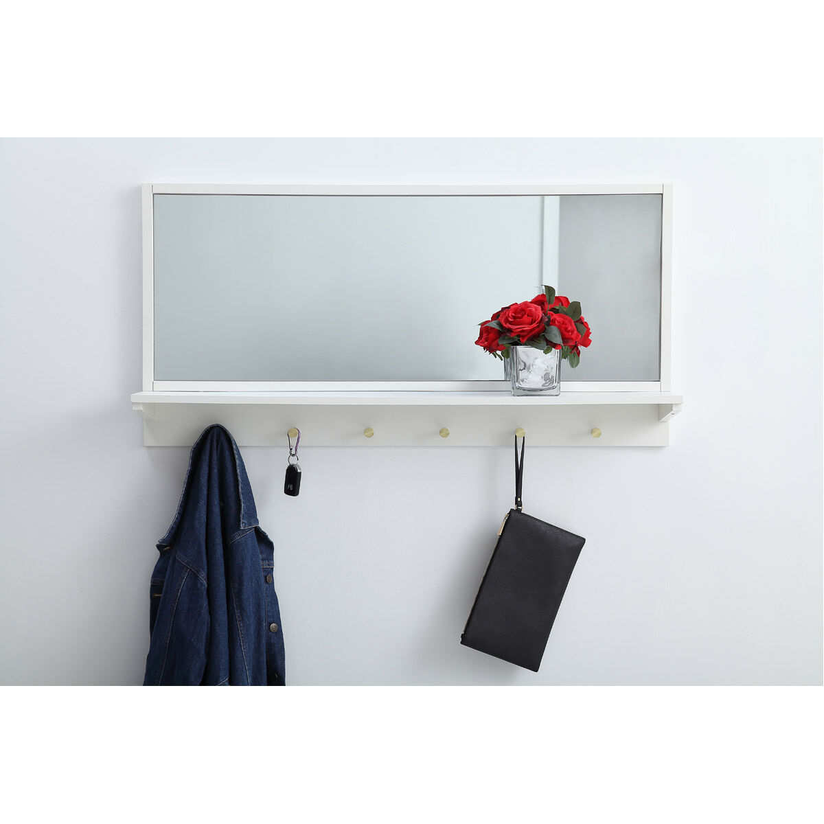 Elle 42 X 21 inch White Wall Mirror