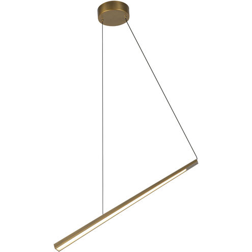 Lex Linear Pendant Ceiling Light in Vintage Brass