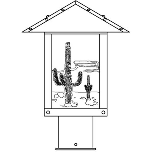 Timber Ridge 1 Light 10 inch Pewter Post Mount in Tan