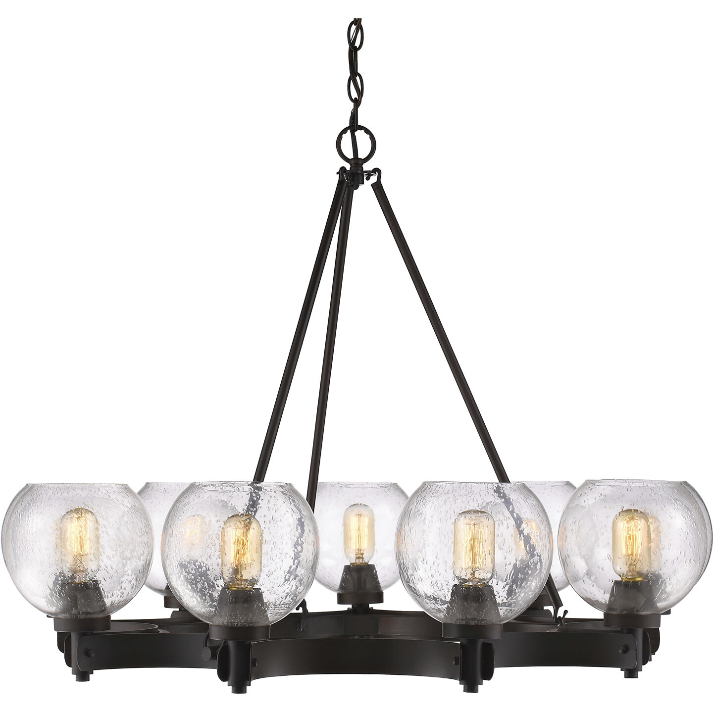 Galveston 9 Light 37 inch Rubbed Bronze Chandelier Ceiling Light, Large