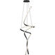 Serpentine LED 21.25 inch Black Multi-Light Pendant Ceiling Light
