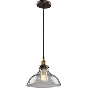 Greenwich 1 Light 10 inch Bronze and Copper Down Pendant Ceiling Light