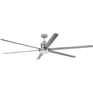 Mondo 80 inch Brushed Polished Nickel with Brushed Nickel Blades Ceiling Fan (Blades Included)