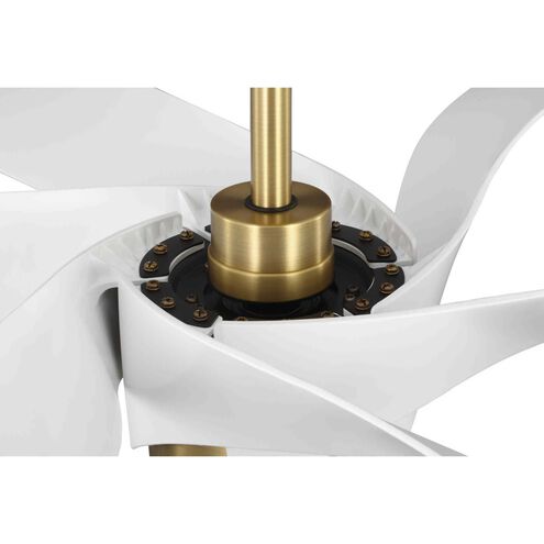 Insigna 72 inch Vintage Brass with Matte White Blades Ceiling Fan