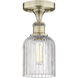 Edison Bridal Veil 1 Light 5 inch Antique Brass Semi-Flush Mount Ceiling Light