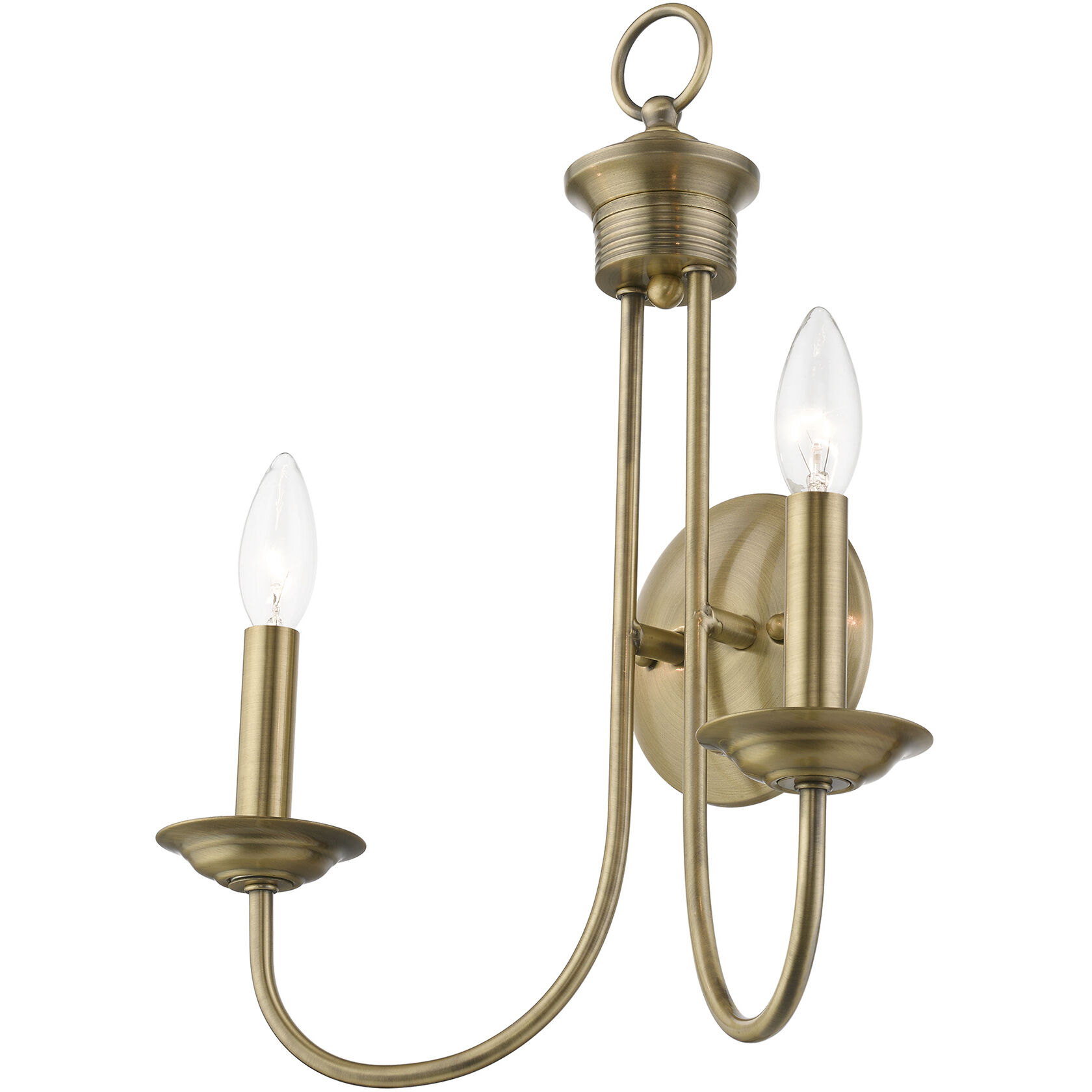Livex Lighting 42682 01 Estate 2 Light 14 inch Antique Brass Double Sconce Wall Light