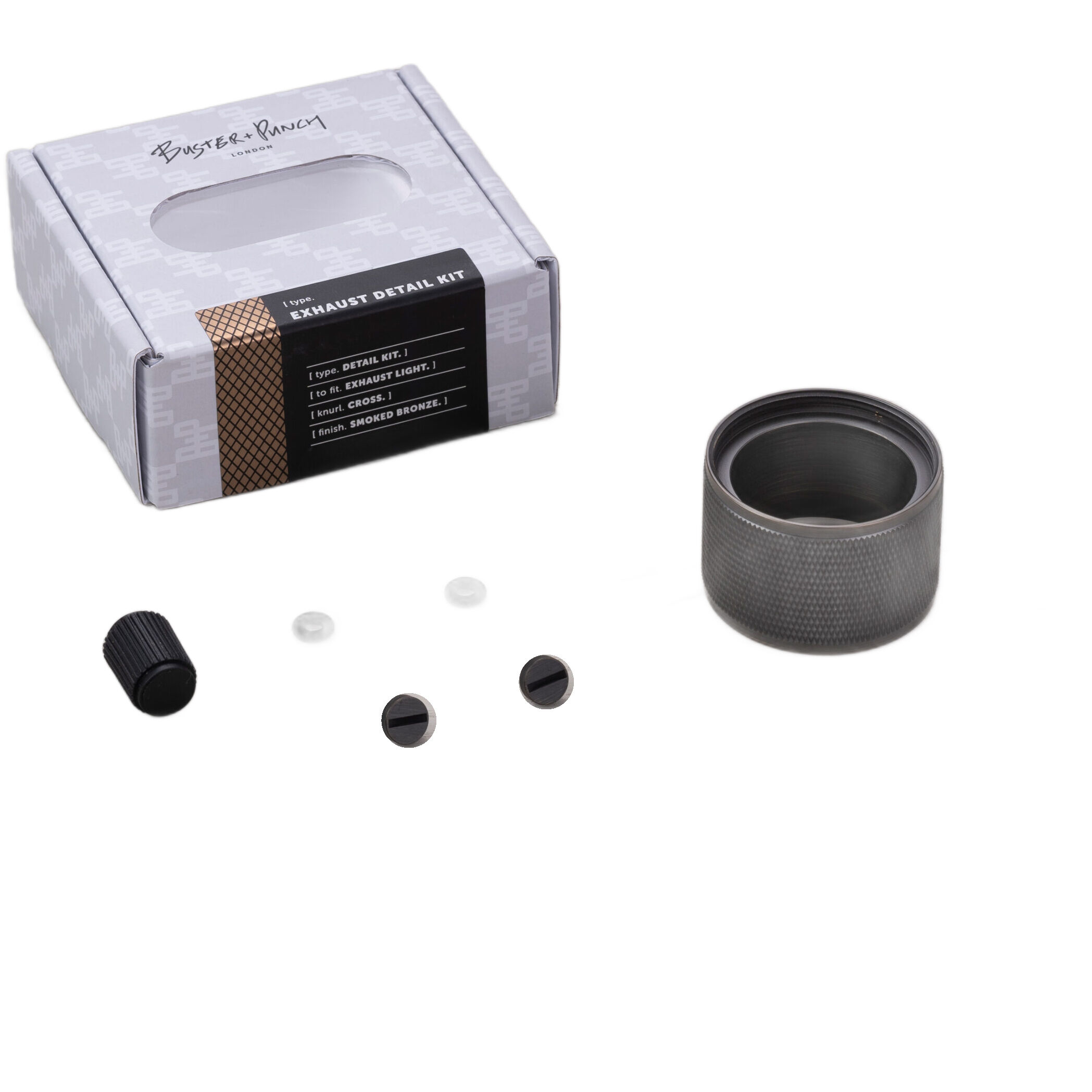 Exhaust Smoked Bronze Spotlight Ceiling Light, Detail Kit