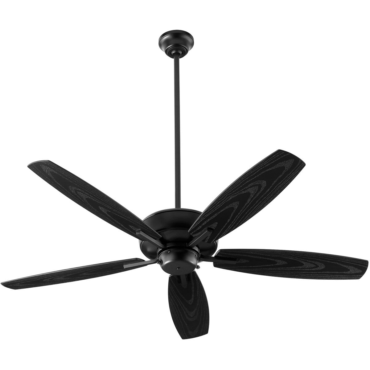 Breeze Patio 52 inch Noir with Weathered Oak Blades Patio Fan in Not Included, Quorum Home