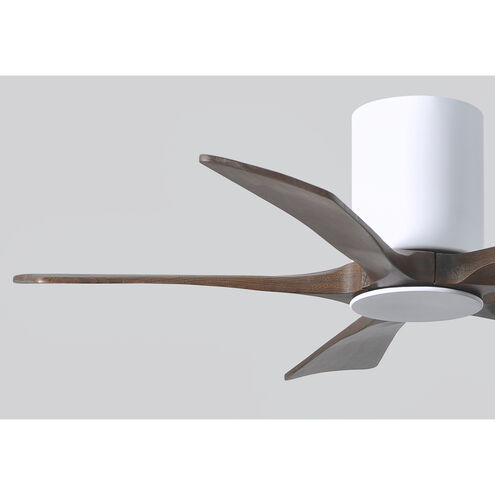 Atlas Irene-5HLK 42 inch Gloss White with Walnut Tone Blades Ceiling Mount Paddle Fan, Flush Mounted