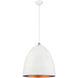 Arlington 3 Light 19 inch White with Brushed Nickel Accents Pendant Ceiling Light