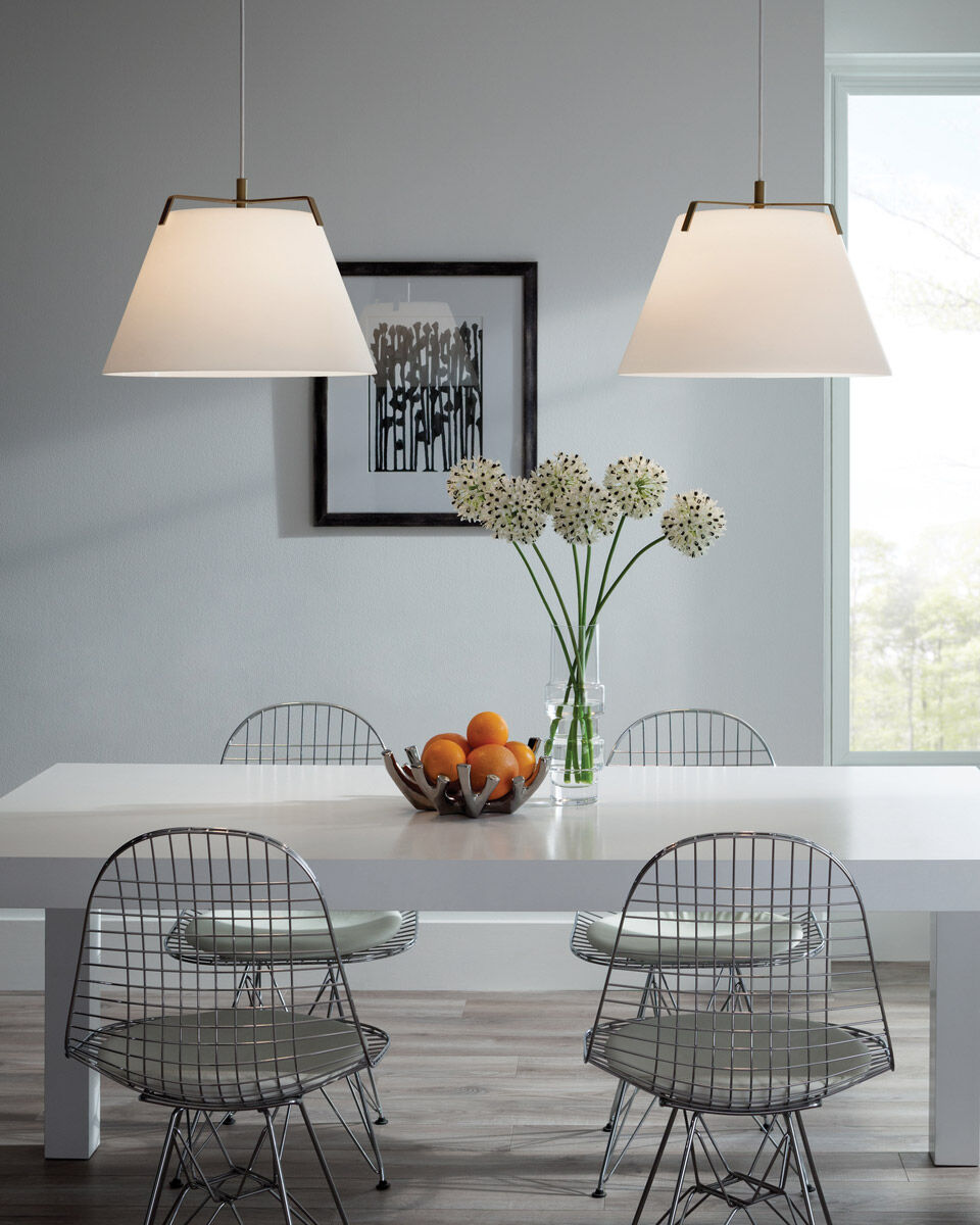 Sean Lavin Devin 1 Light 19 inch Satin Gold White Pendant Ceiling
