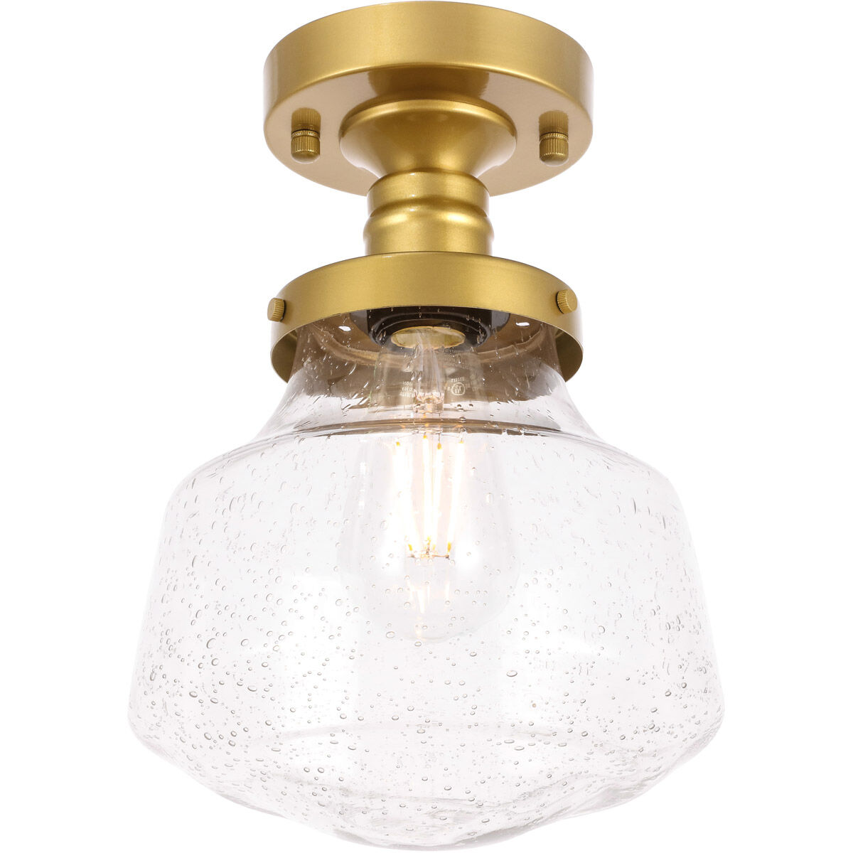 Lyle 1 Light 8 inch Brass Flush Mount Ceiling Light