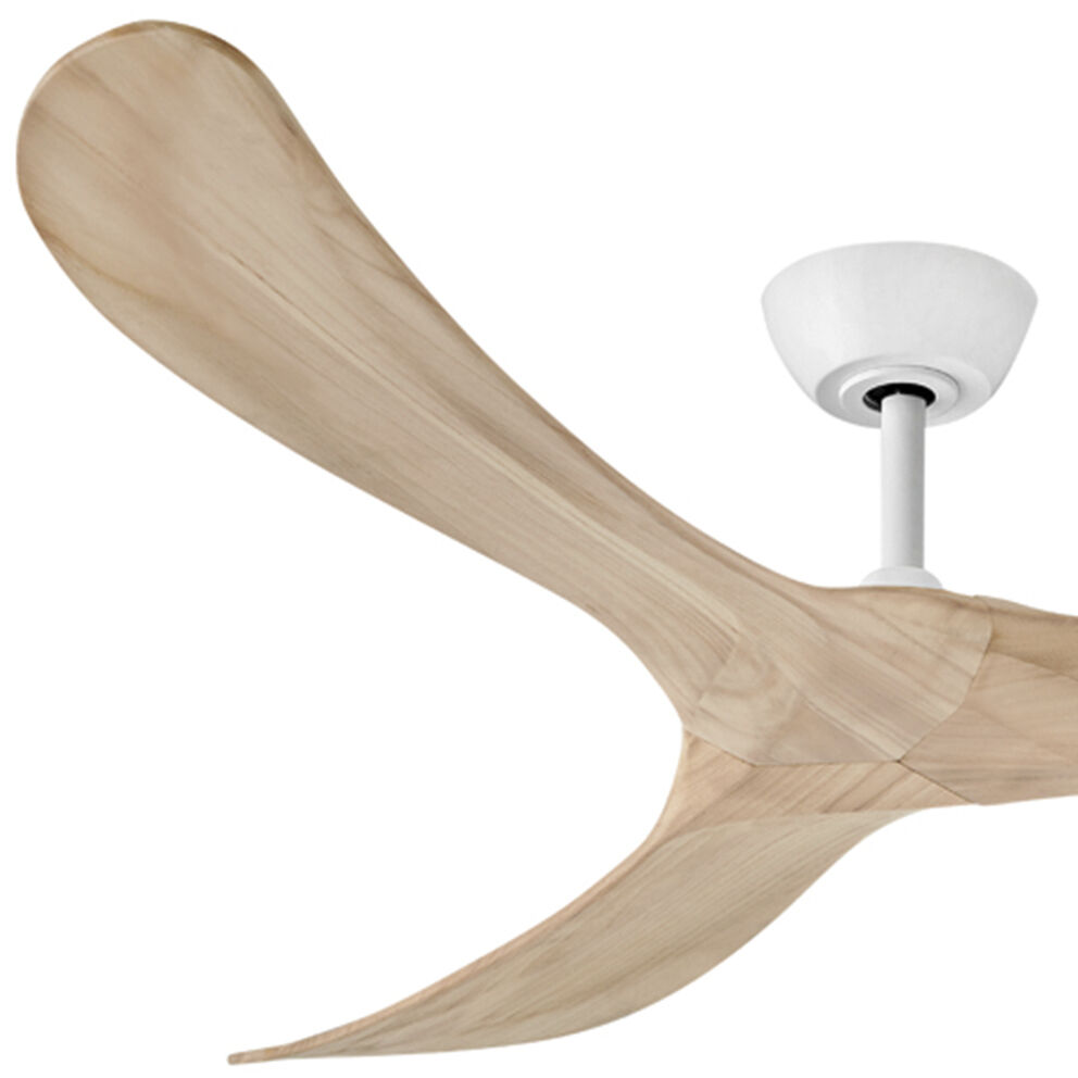 Swell 80 inch Matte White with Natural Blades Fan