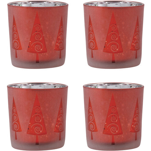 Modern Trees Red Holiday Votives
