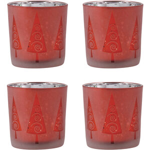 Modern Trees Red Holiday Votives