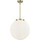 Franklin Restoration Beacon 3 Light 16 inch Antique Brass Statement Pendant Ceiling Light in Incandescent, Matte White