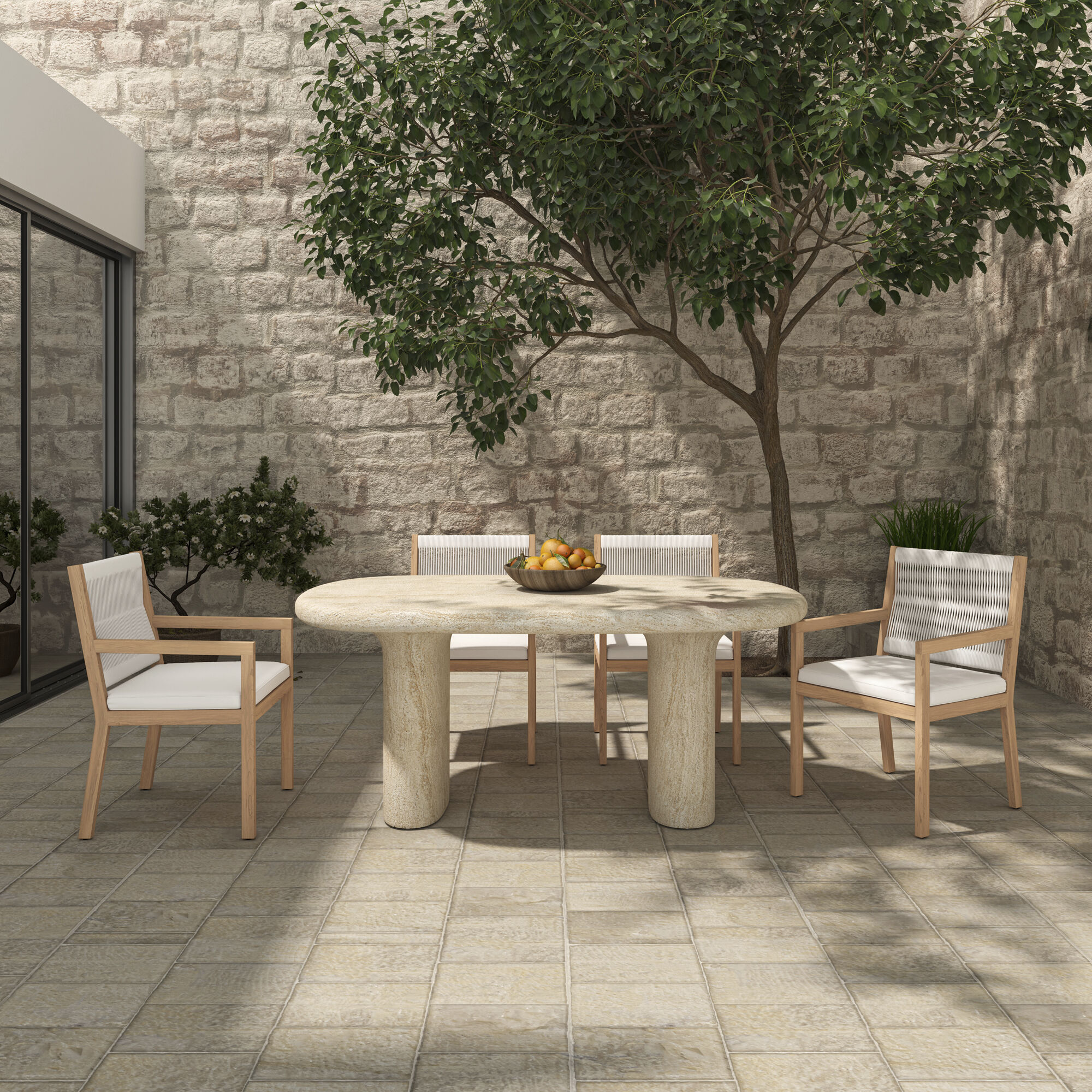 Warby 78 X 42 inch Beige Outdoor Dining Table