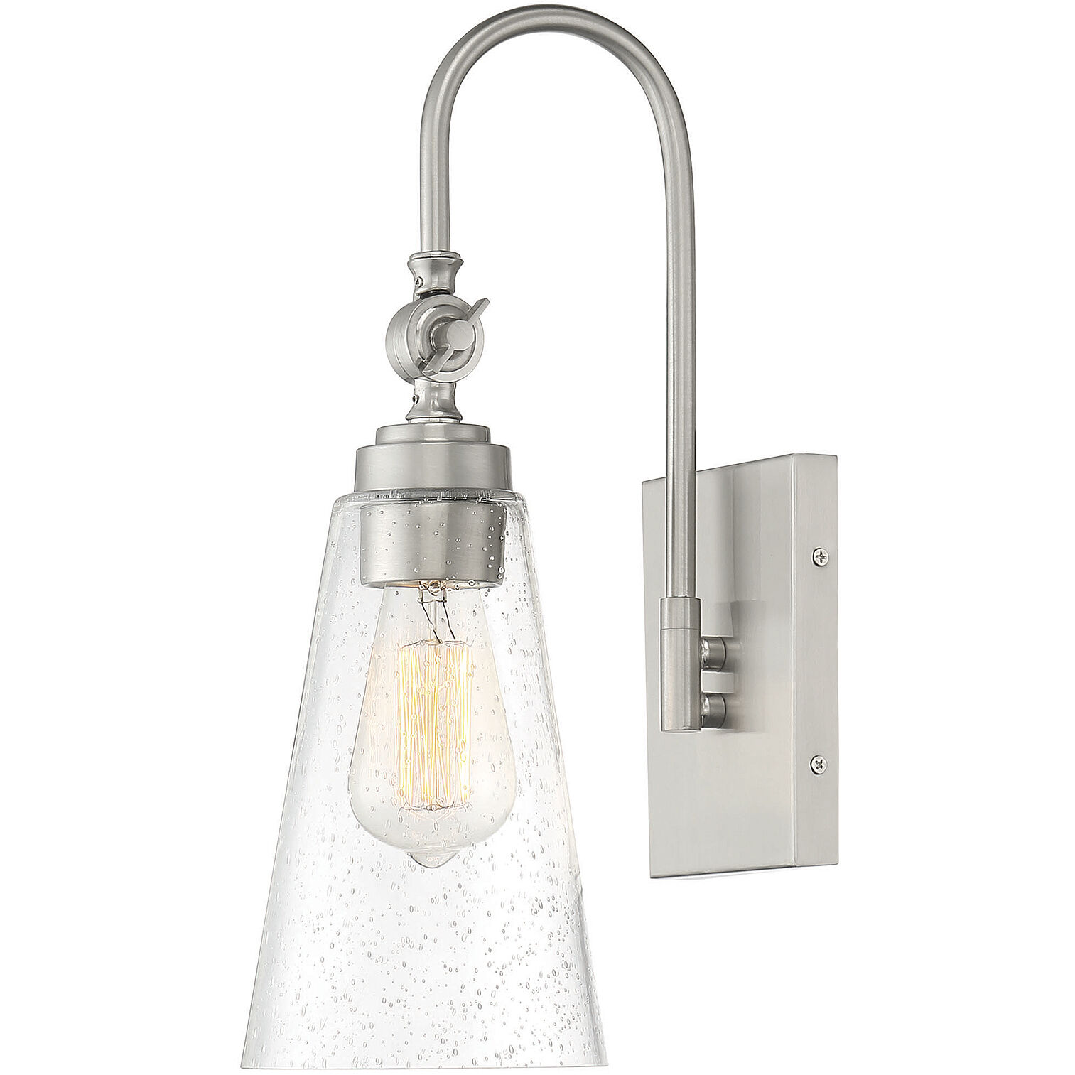 York 8.5 inch 60.00 watt Satin Nickel Adjustable Wall Sconce Wall Light, Essentials