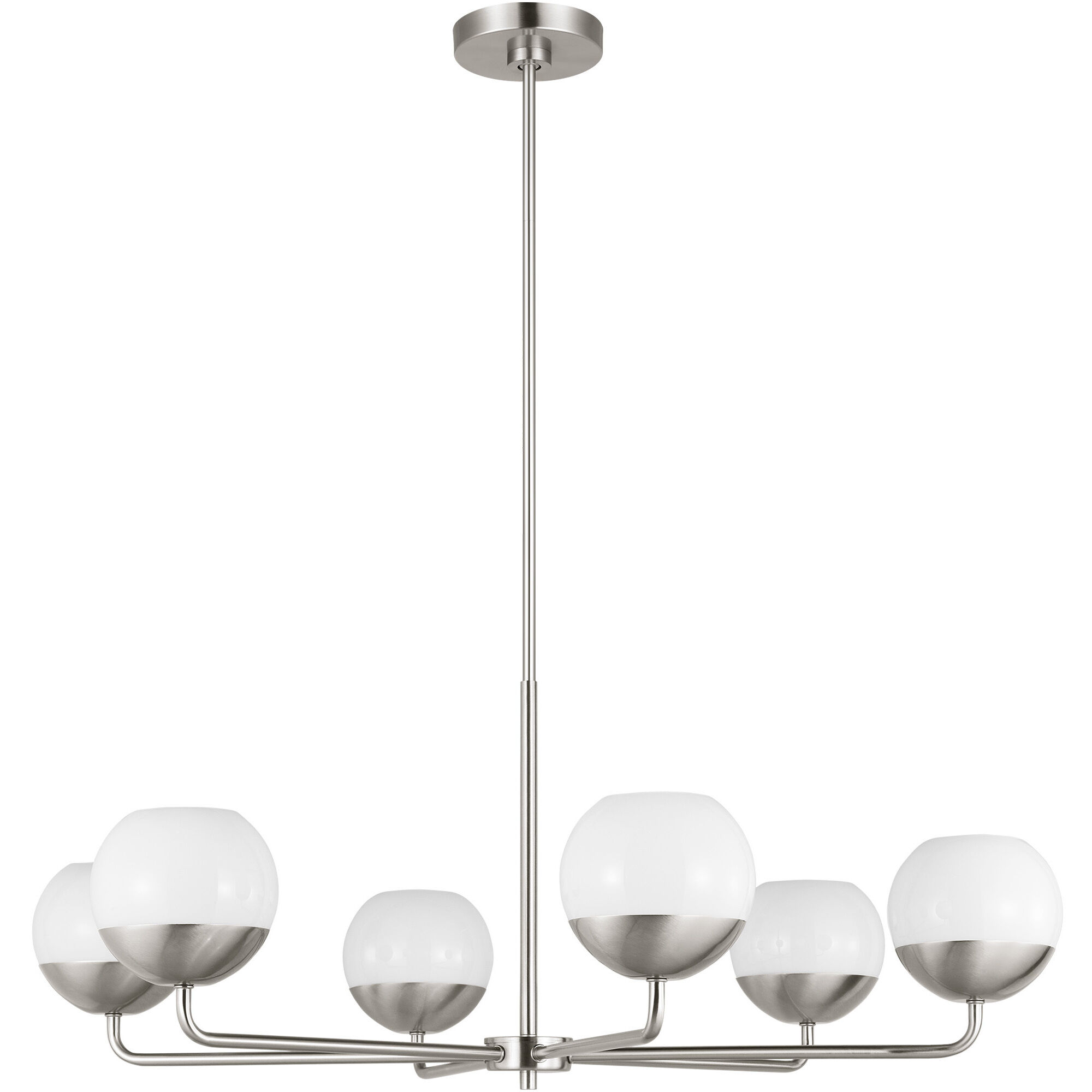 Alvin 6 Light 38.25 inch Brushed Nickel Chandelier Ceiling Light
