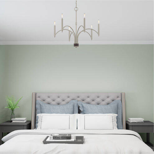 Wisteria 6 Light 26 inch Brushed Nickel Chandelier Ceiling Light