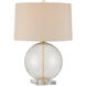 Zebulon 25.5 inch 150 watt Clear with Gold Speckles and Contemporary Gold Leaf Table Lamp Portable Light