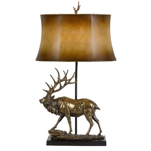 Lodge 31 inch 150 watt Antique Bronze Table Lamp Portable Light