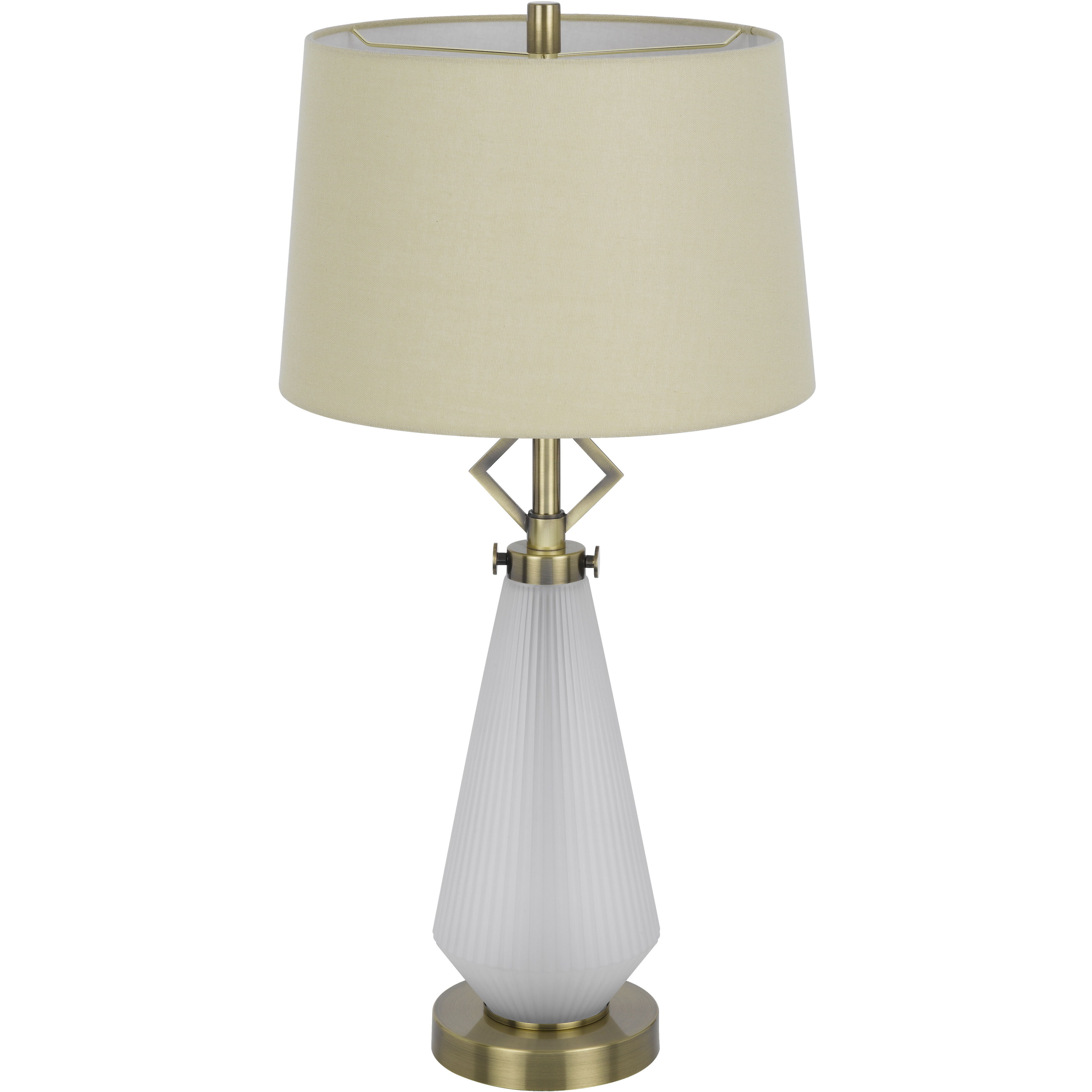 Carrizo 32 inch 100.00 watt Antique Brass and Frosted Glass Table Lamp Portable Light
