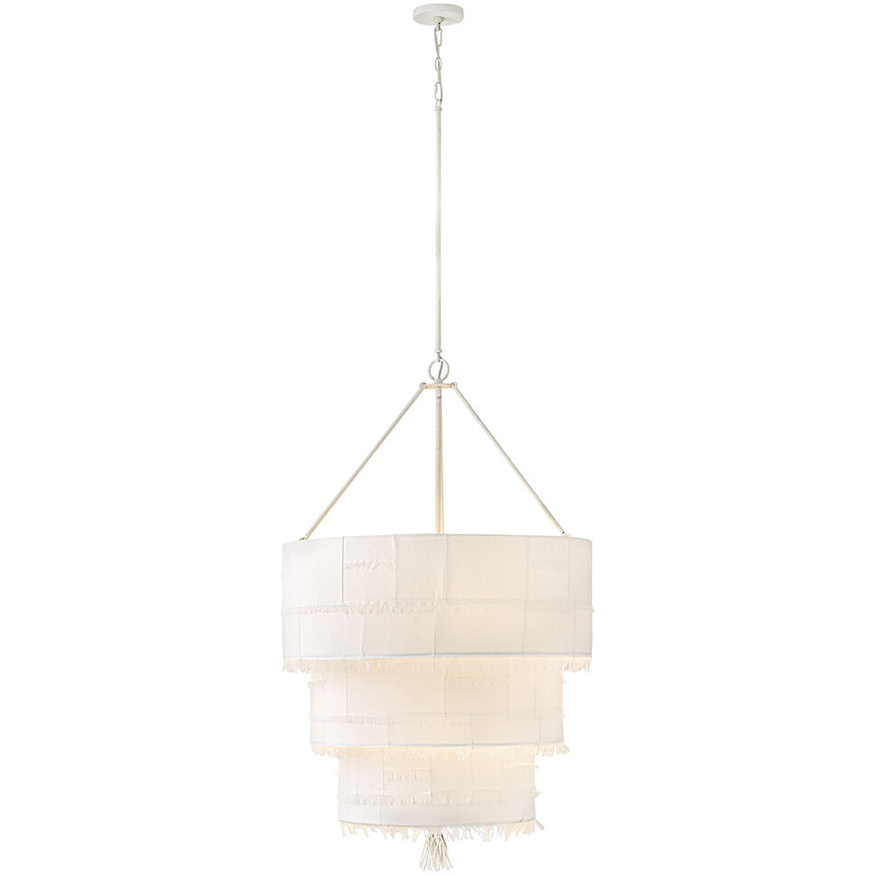 Lisa McDennon Baya 10 Light 30 inch Textured Plaster Chandelier Ceiling Light, Multi Tier