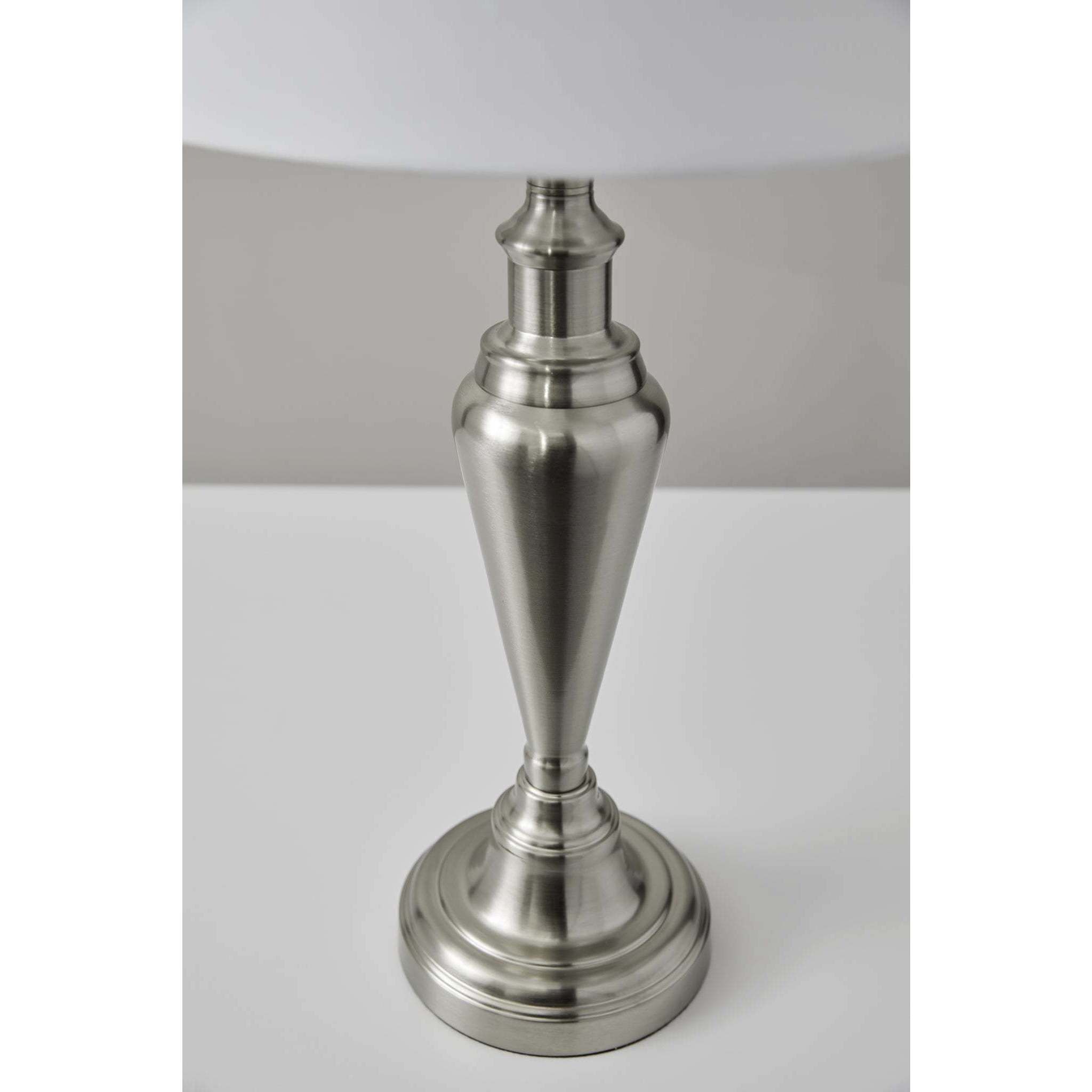 Glendale 25.5 inch 150 watt Brushed Steel Table Lamps Portable Light, plus Floor Lamp, Set of 3, Simplee Adesso