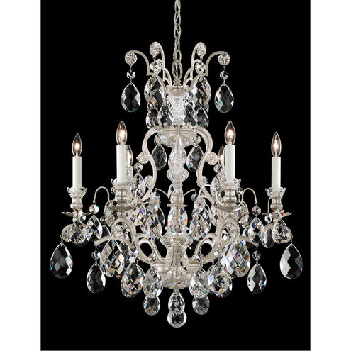 Renaissance 7 Light 23.5 inch Antique Silver Chandelier Ceiling Light in Swarovski
