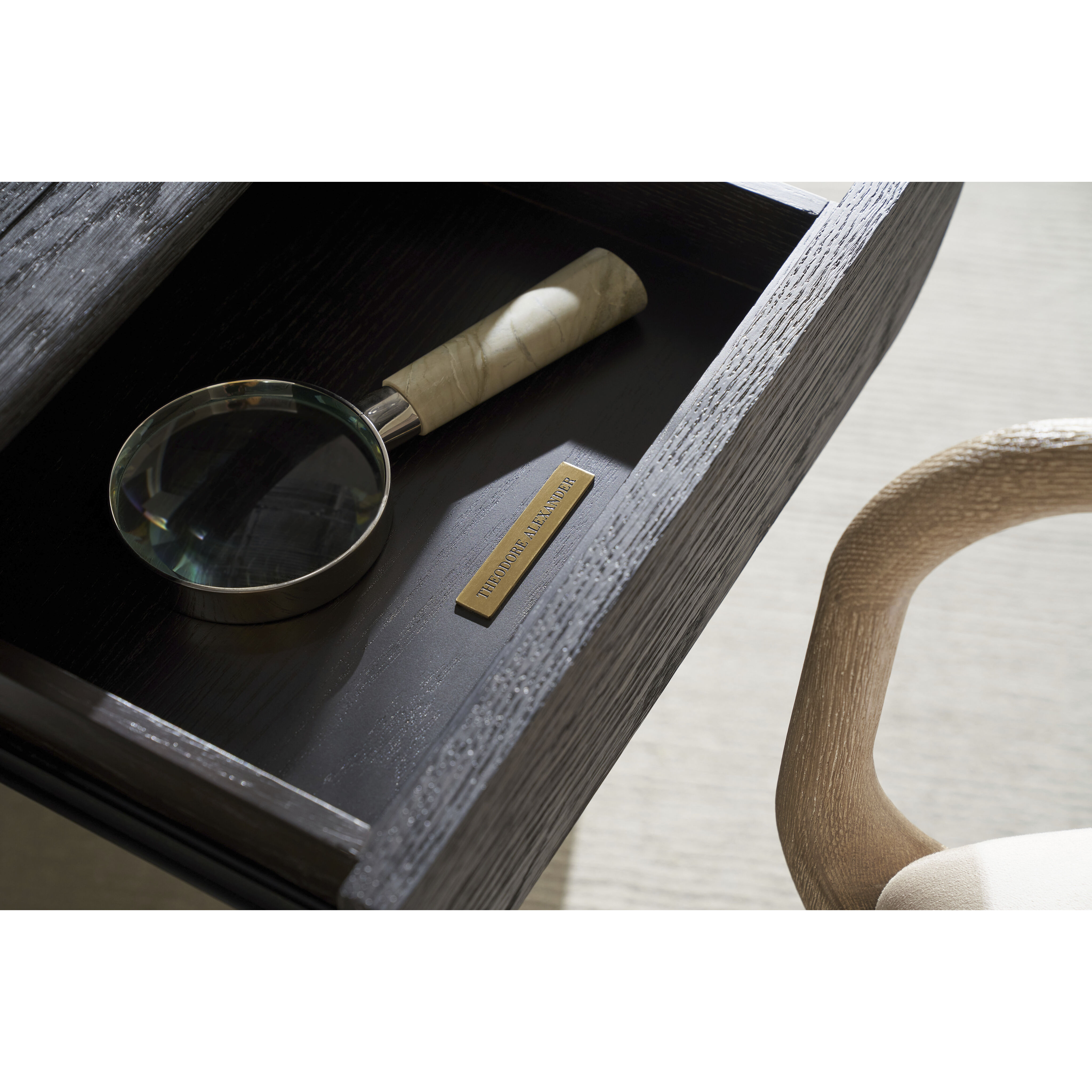 Repose 60 X 30 inch Charcoal Oak Desk, Wooden